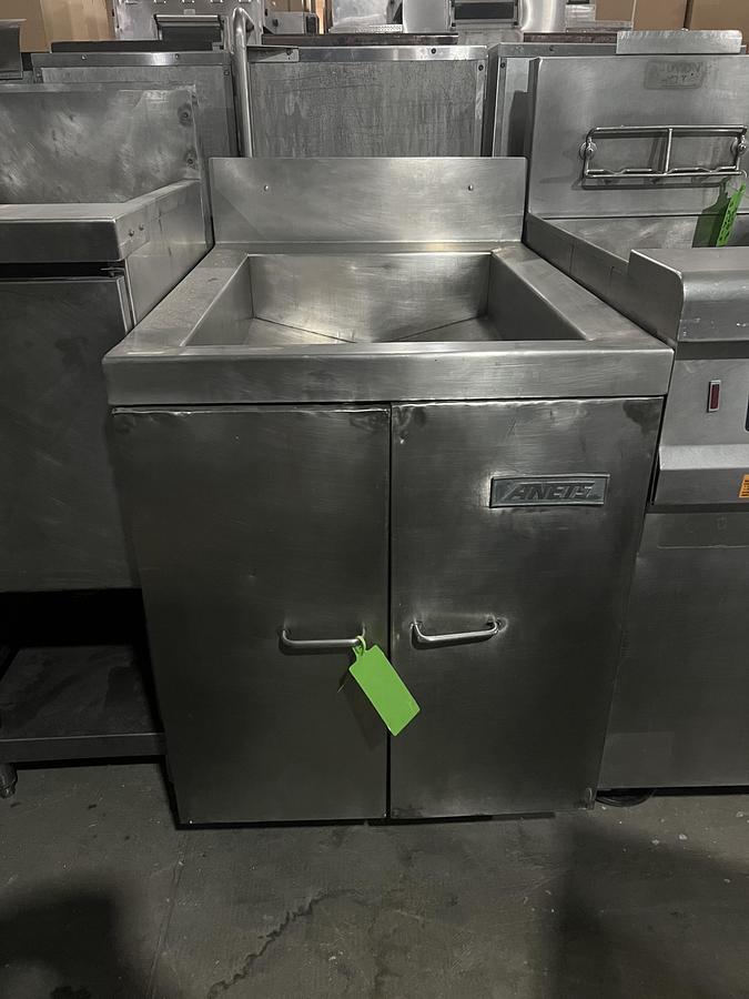 Refurbished Anets Commercial Single Bay Gas Fryer Stainless Steel Floor Model Heavy Duty
