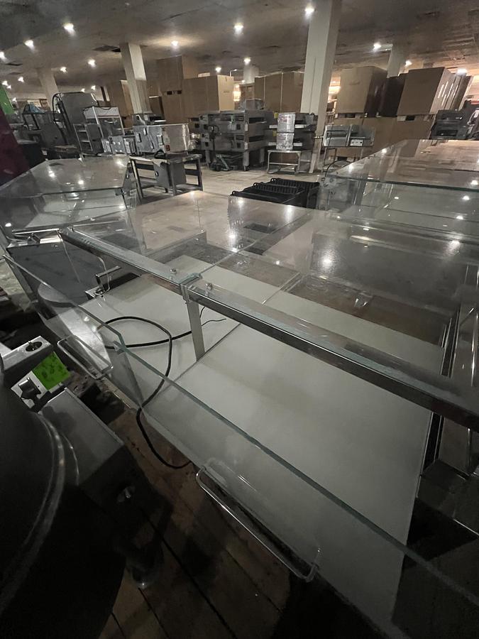 Refurbished Oscartek 2-Section Refrigerated Glass Display Case Stainless Steel Merchandiser
