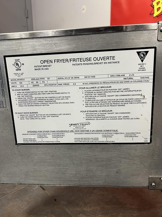 Used Henny Penny EEG-243 FFFX ST Evolution Elite Open Fryer