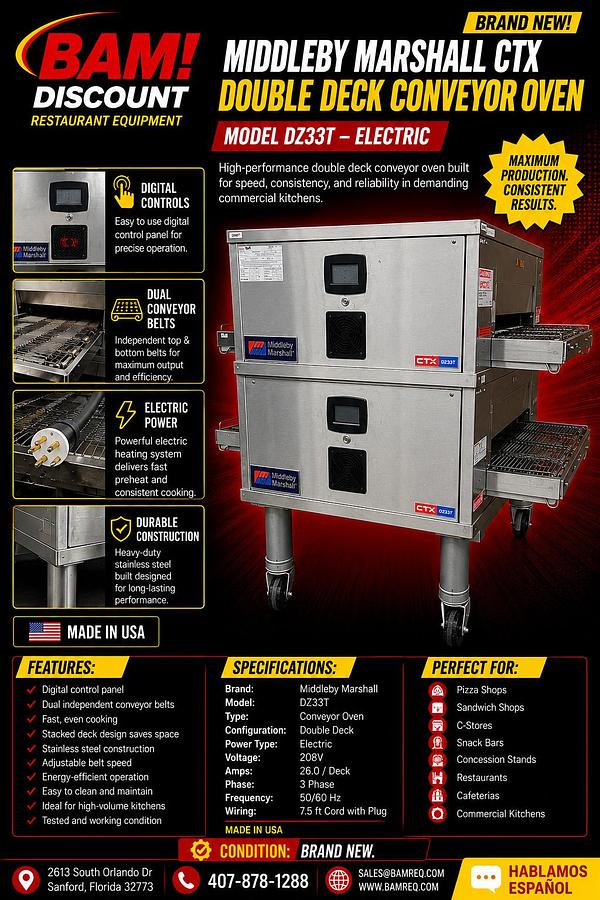 Middleby Marshall CTX Double Deck Conveyor Oven