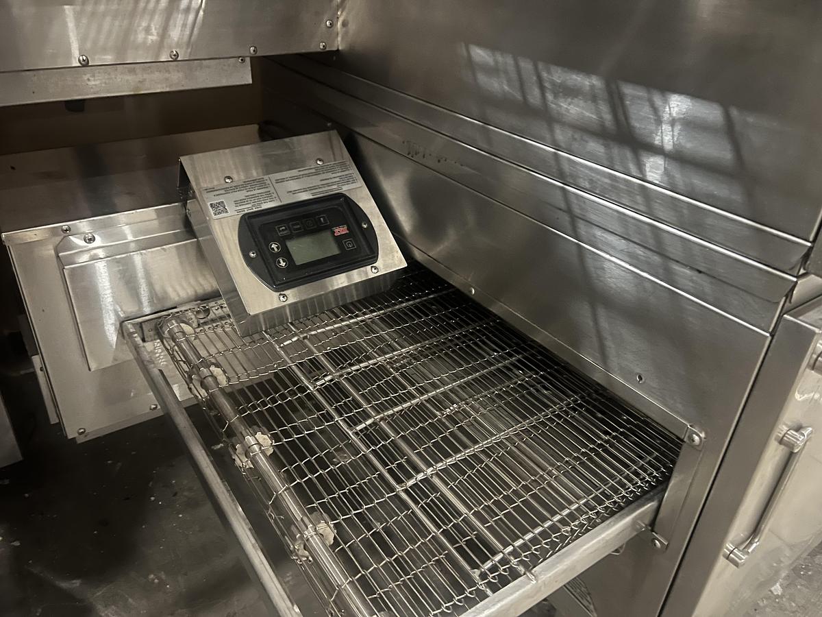 Used XLT Double Stack Conveyor Pizza Oven – Commercial Conveyor Oven – Top Oven Working, Bottom Oven for Parts/Repair