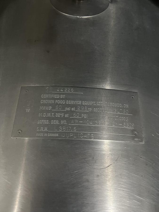 Refurbished Vulcan GLT60 60 Gallon Natural Gas Tilting Steam Jacketed Kettle Commercial