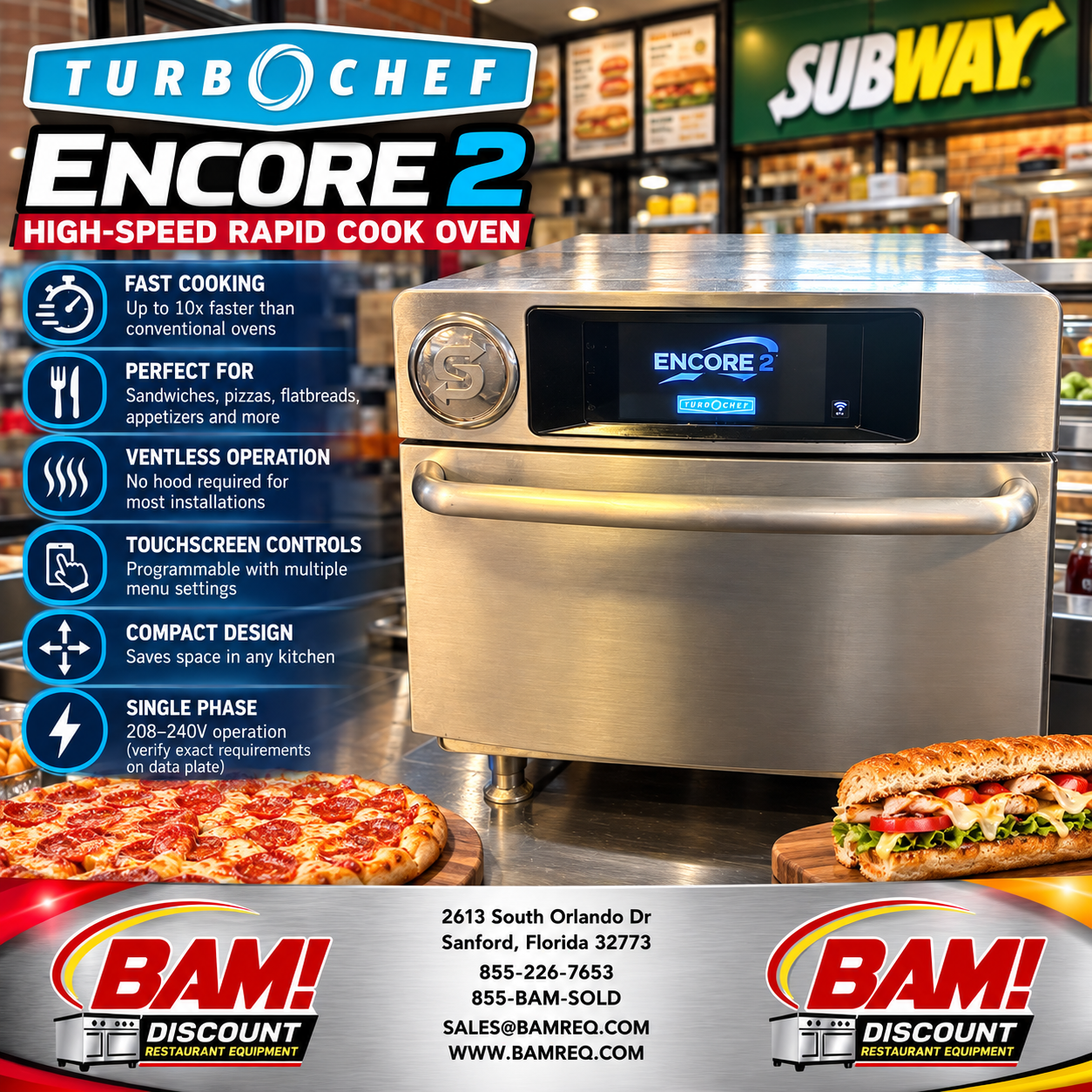Refurbished TurboChef Encore 2 High-Speed Ventless Rapid Cook Oven – Stainless Steel