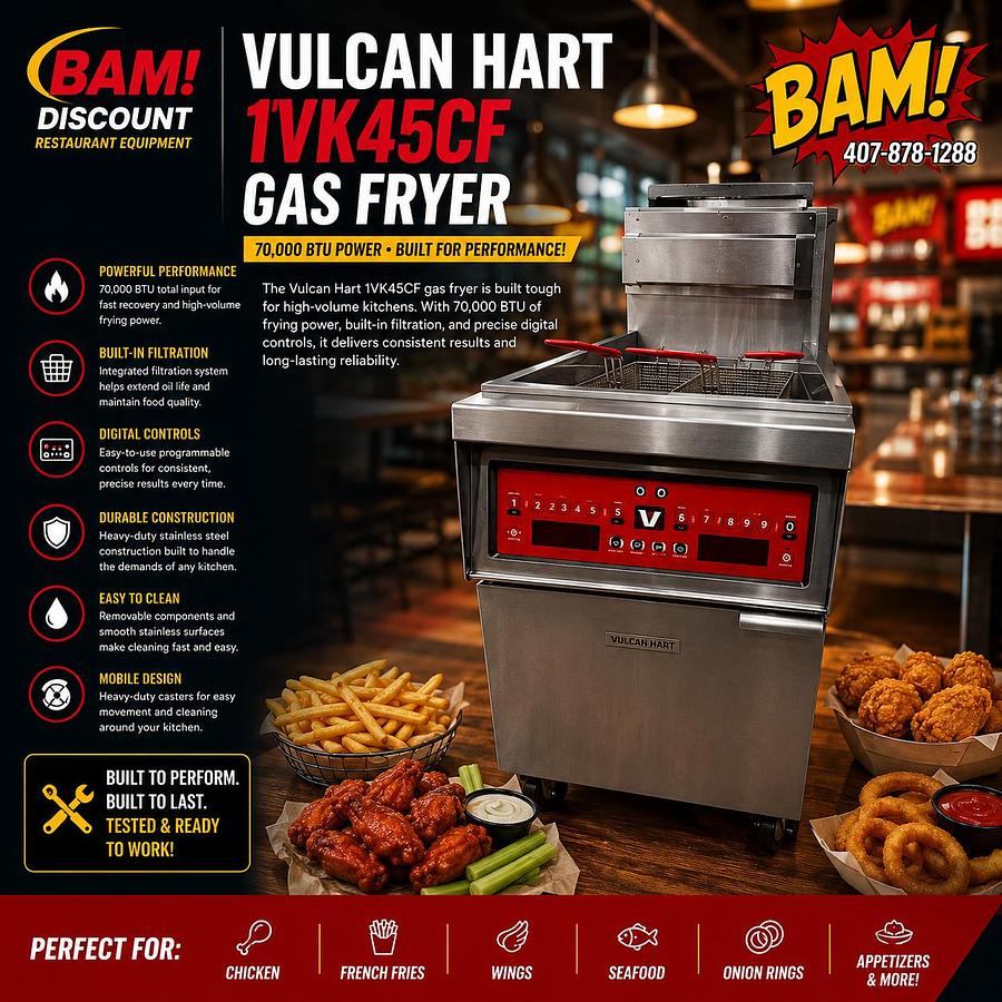 Used Vulcan Hart 1VK45CF Gas Fryer