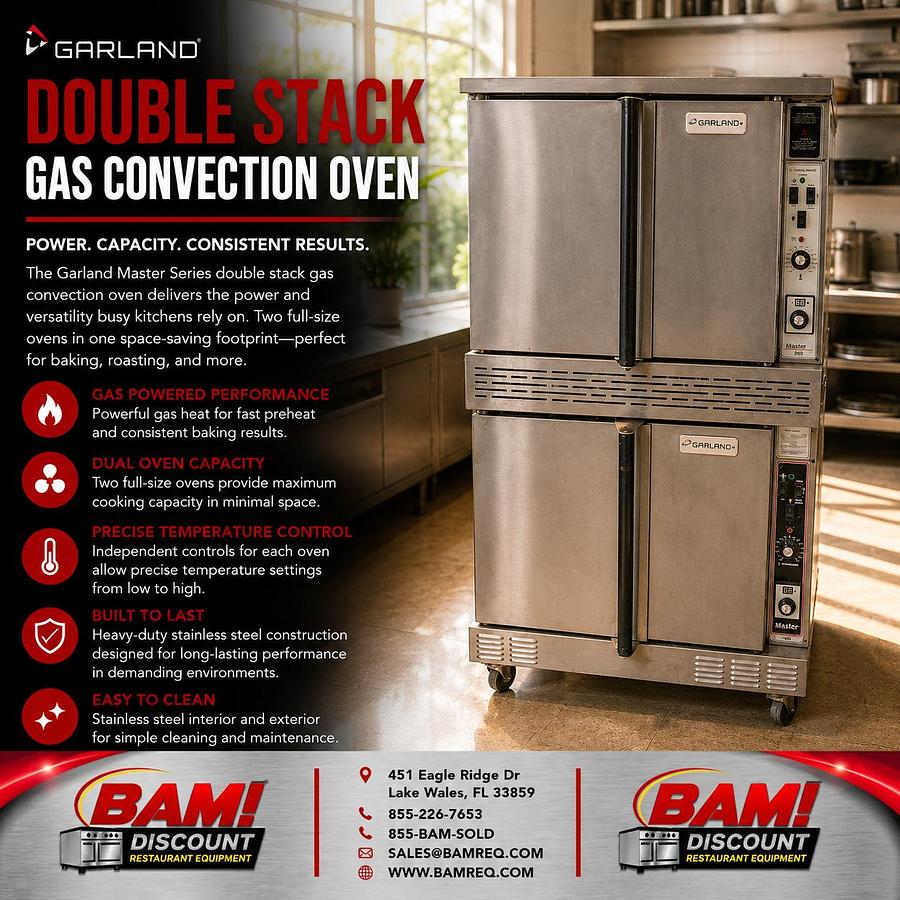 Refurbished Garland Master 200 Double Stack Commercial Gas Convection Oven Stainless Steel
