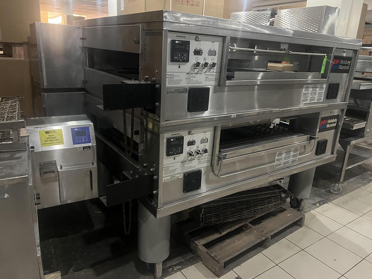 Used Middleby Marshall PS570G Double Stack Natural Gas Conveyor Pizza Oven Tested