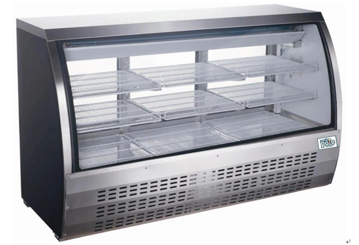 Elite - E- 64" Stainless Steal Curved Glass Refrigerated Deli Case