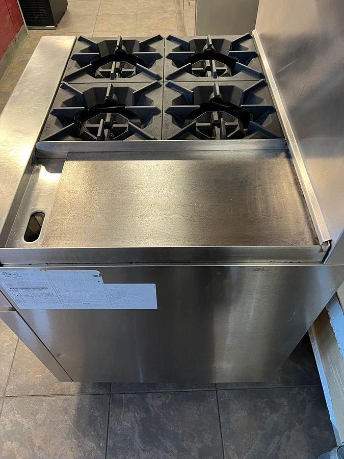 Used AGR-4B12GR — 36″ Gas Range with Four (4) Open Burners & 12″ GriddleAGR-4B12GR — 36″ Gas Range with Four (4) Open Burners & 12″ Griddle