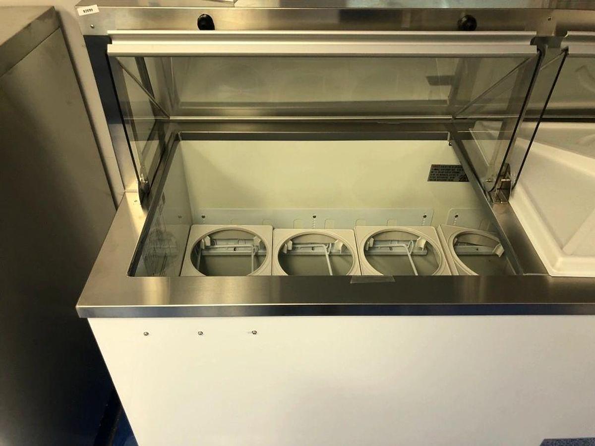 Elite 67 3/4" 12 Tub White Deluxe Ice Cream Dipping Cabinet