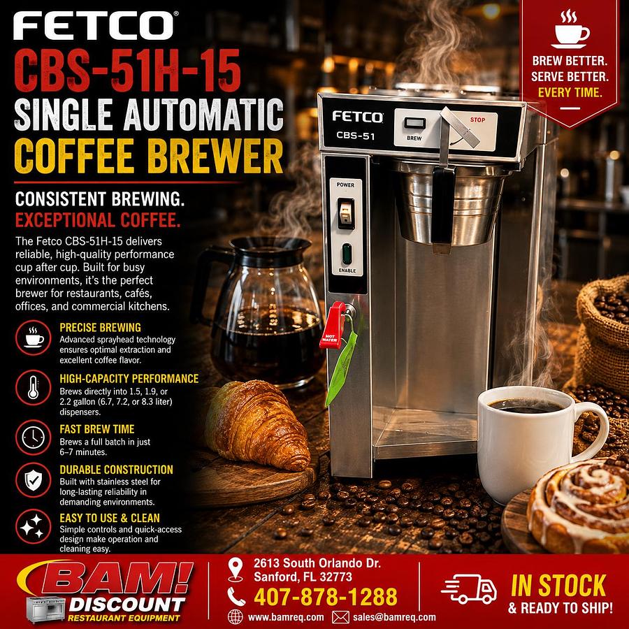 Used Fetco CBS-51H-15 C51046 Stainless Steel Single Automatic Coffee Brewer - 120/208-240VFetco CBS-51H-15 C51046 Stainless Steel Single Automatic Coffee Brewer - 120/208-240V