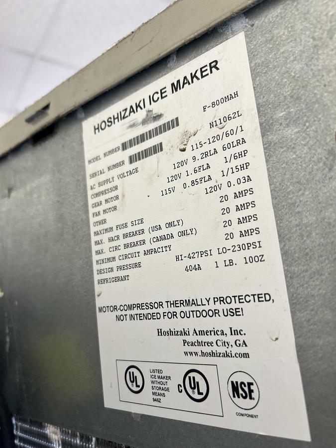 Used Hoshizaki 800 LB Commercial Flake Ice Machine Flaker Stainless Steel