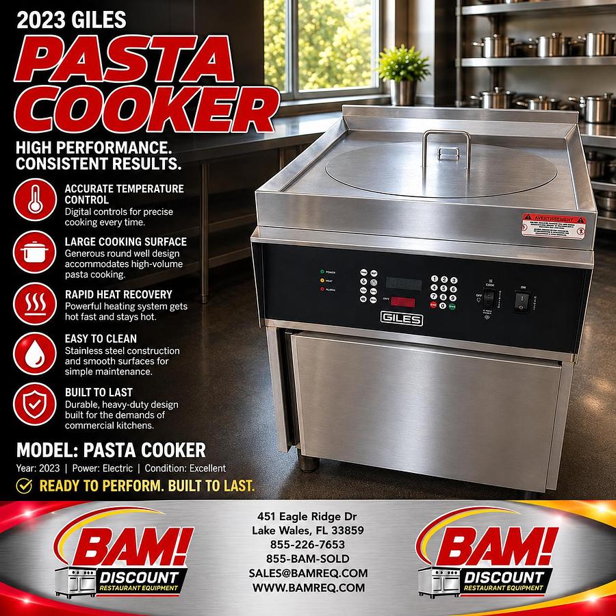 Refurbished 2023 Giles Commercial Pasta Cooker Electric Stainless Steel Digital Controls