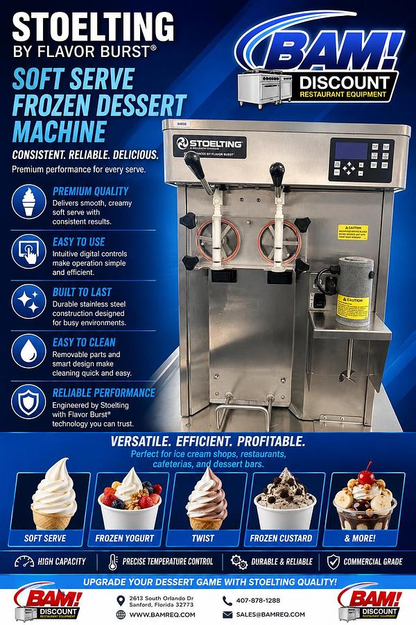 Used Stoelting Flavor Burst Soft Serve Ice Cream Machine Twin Flavor with Twist