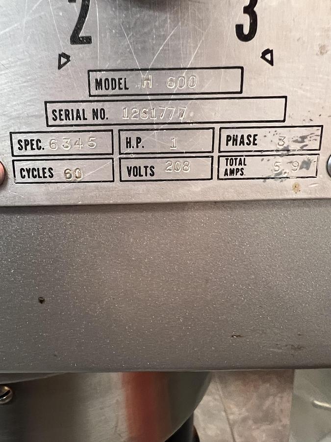 Used Hobart H600 Commercial Mixer