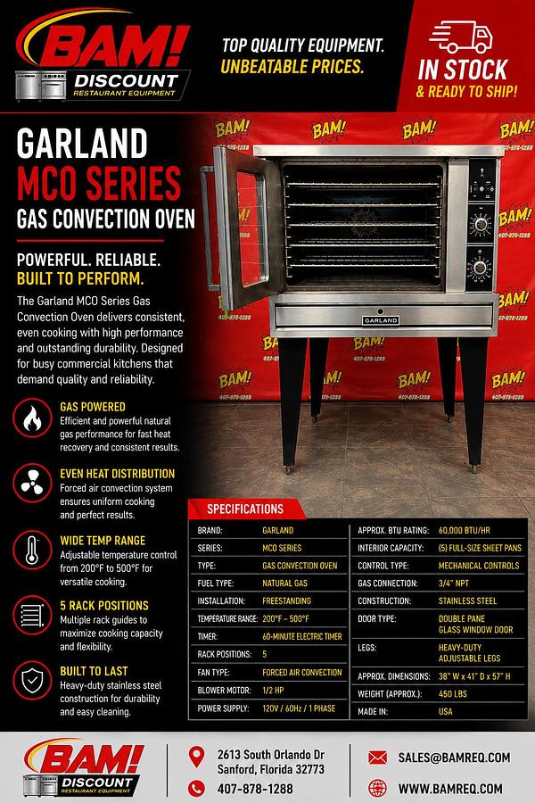 Used Garland MCO Series Gas Convection Oven