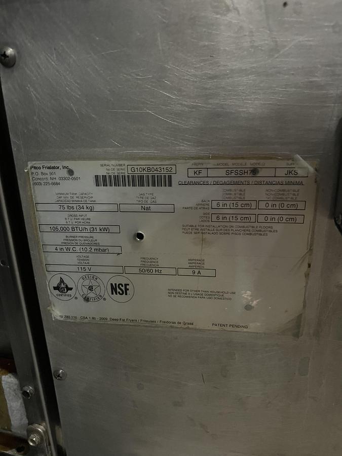 Refurbished Frymaster Single Bay Gas Fryer w/ Digital FastRon Controller Commercial Floor Fryer