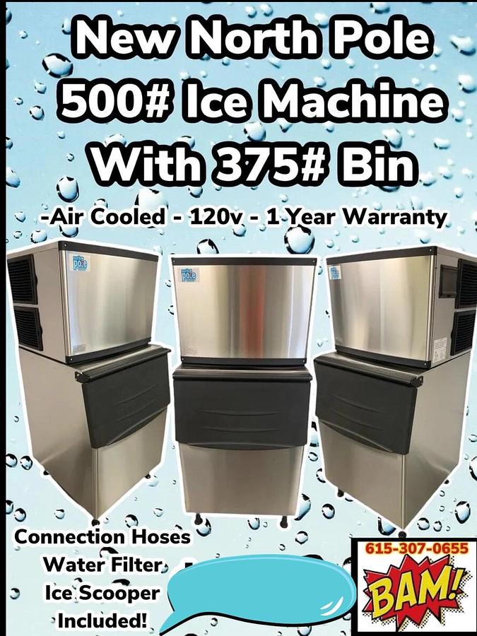 Elite 500# Ice Maker With 375# Bin