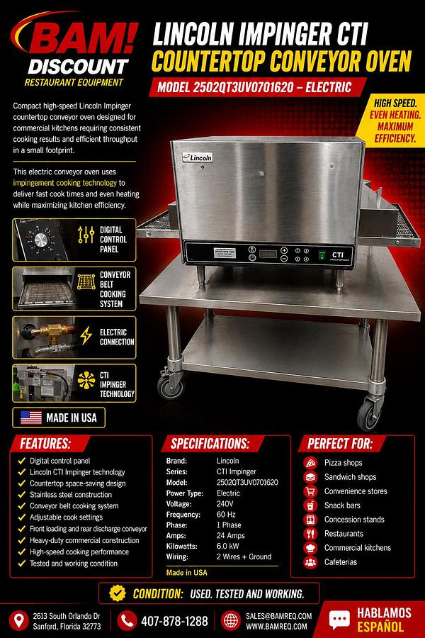Used Lincoln Impinger CTI Countertop Conveyor Oven