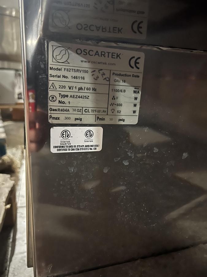 Refurbished Oscartek 2-Section Refrigerated Glass Display Case Stainless Steel Merchandiser