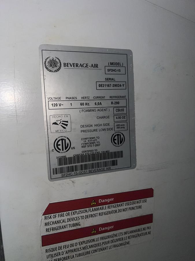 Refurbished Beverage-Air 2 Door Commercial Reach-In Refrigerator Stainless Steel Used
