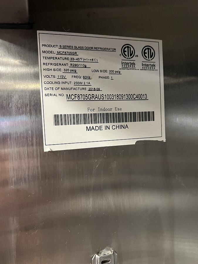 Used Atosa 23 Cu. Ft. Glass Door Merchandiser Refrigerator – Commercial Display Cooler – 115V