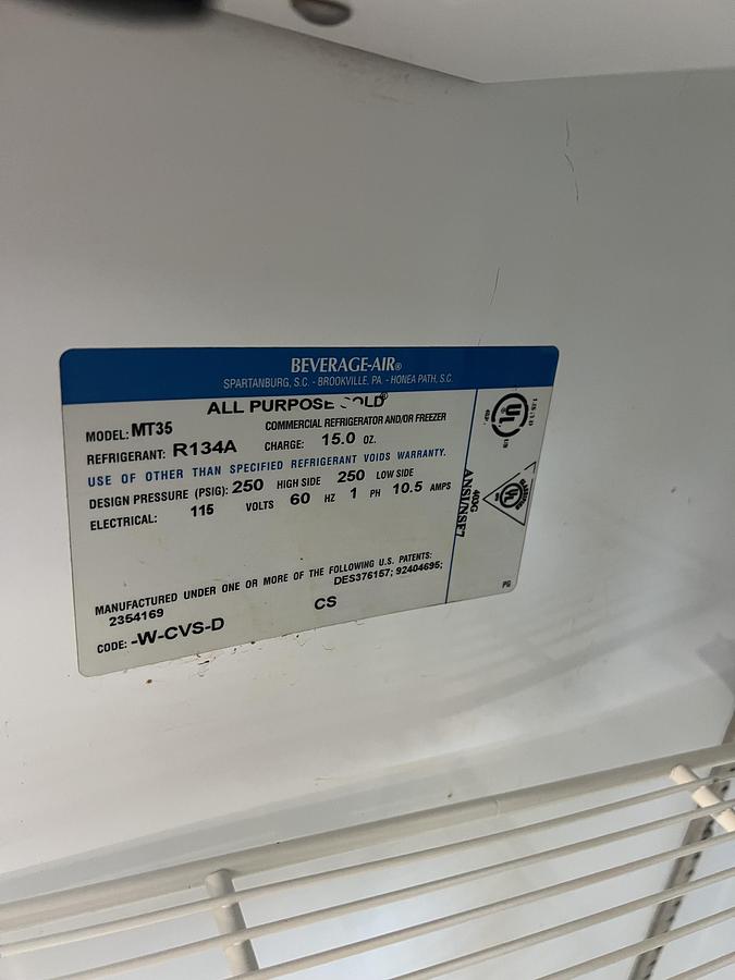 Used Beverage-Air Double Glass Door Merchandiser Refrigerator Cooler White