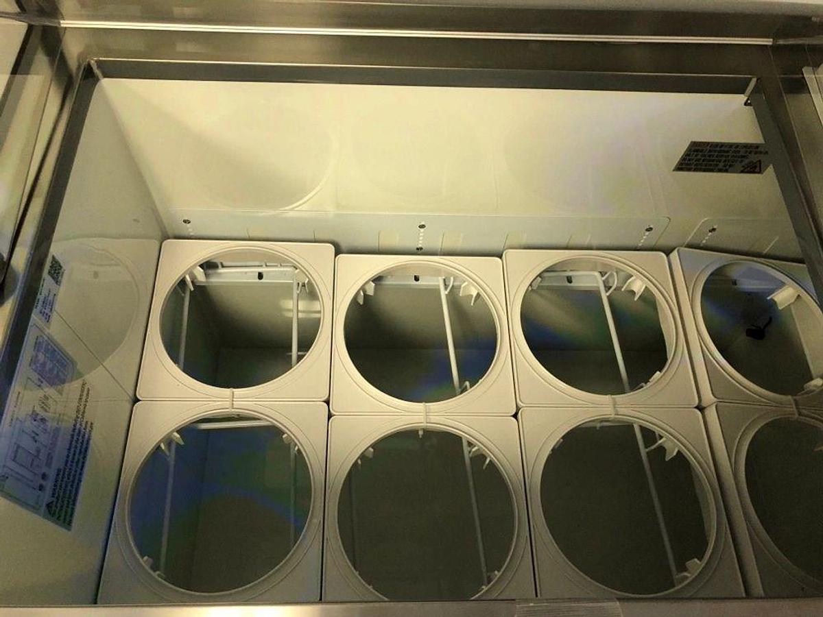 Elite 67 3/4" 12 Tub White Deluxe Ice Cream Dipping Cabinet