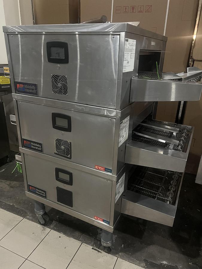 Used Middleby Marshall CTX Triple Stack Gas Conveyor Pizza Oven Commercial Tested