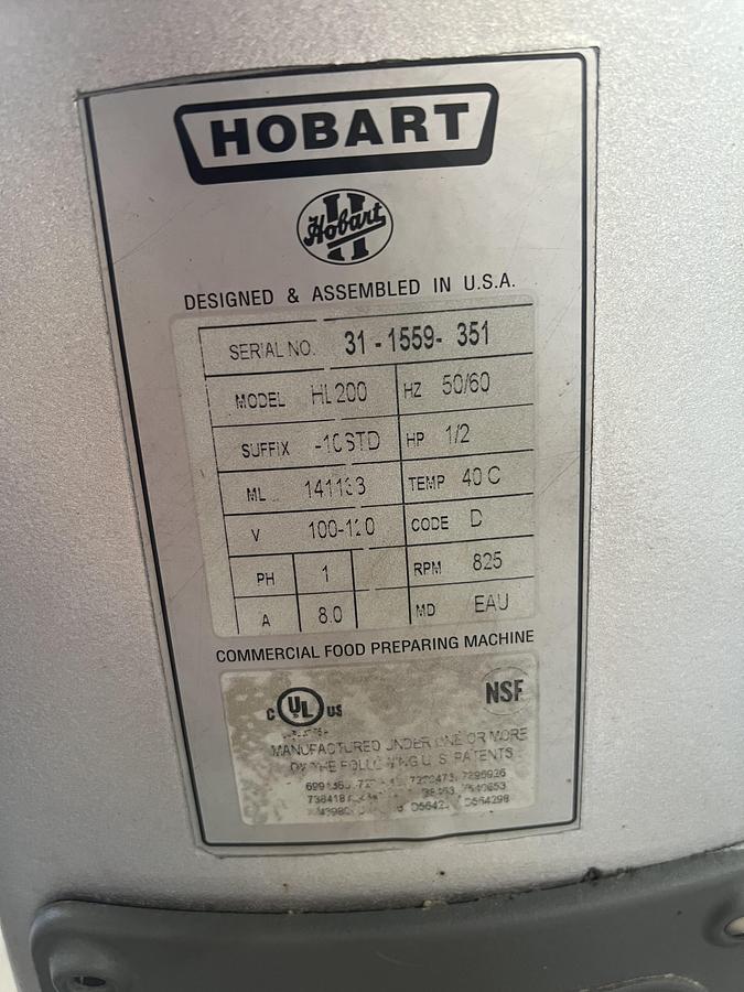 Used Hobart H600 60 Qt Commercial Planetary Mixer w/ Bowl, Hook, Whip & Paddle
