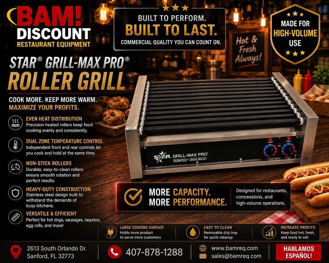 Used Star Grill-Max Pro Roller Grill Hot Dog Roller Cooker Commercial Countertop