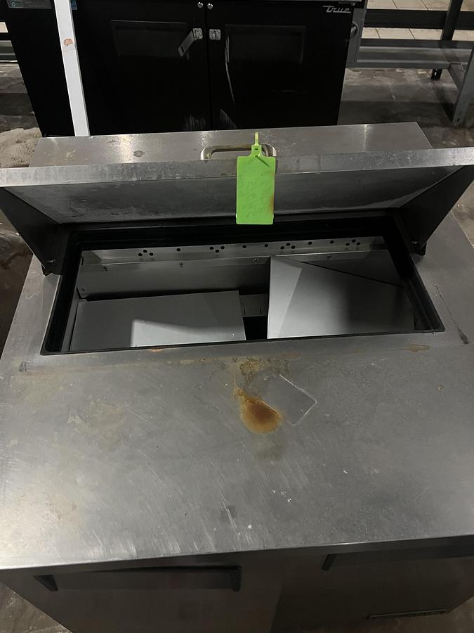 Refurbished Beverage-Air 2 Door Refrigerated Prep Table w/ Hinged Lid