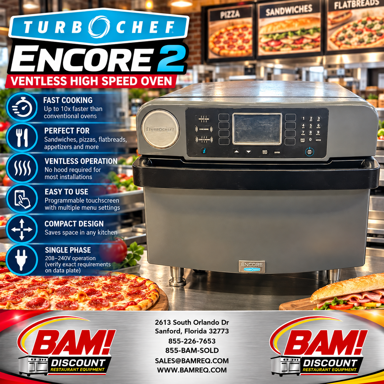 Refurbished TurboChef Encore 2 Ventless High-Speed Rapid Cook Oven – Commercial