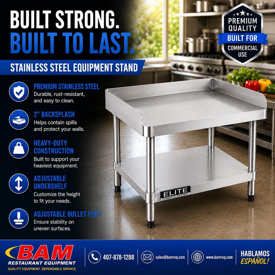 30"x 48" Stainless Steel Equipment Stand with Galvanized Undershelf