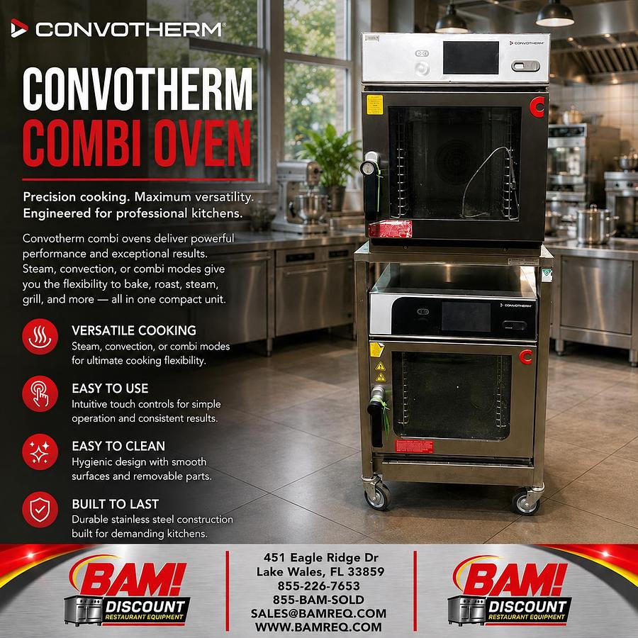 Refurbished Convotherm Double Stack Commercial Combi Oven Steamer Touchscreen on Stand
