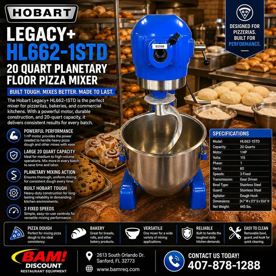Used HOBART A200 20 QT Mixer – 115VHOBART A200 20 QT Mixer – 115V