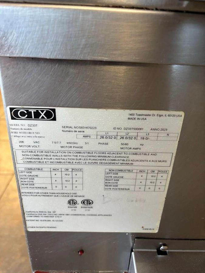 Used Middleby Marshall DZ33T CTX Electric Infrared Conveyor Oven - Double Stack, STD Single Belt, Menu Select Controller — 208V, 3PHMiddleby Marshall DZ33T CTX Electric Infrared Conveyor Oven - Double Stack, STD Single Belt, Menu Select Controller — 20...