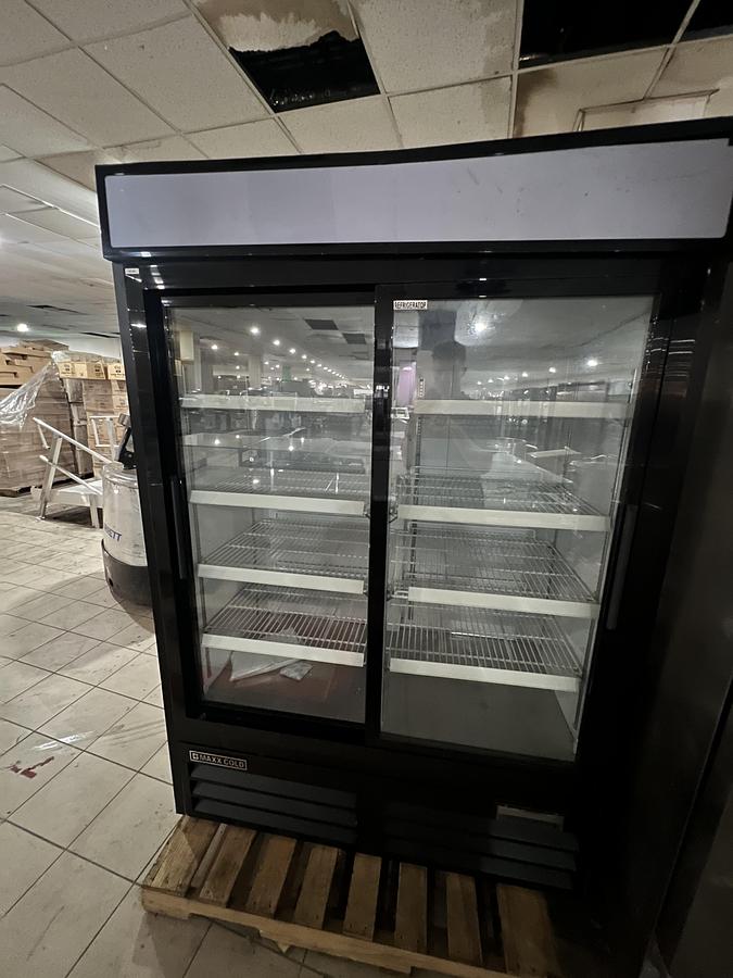 Refurbished MAXX COLD 48” 2-Door Glass Merchandiser Refrigerator Commercial Reach-In Cooler
