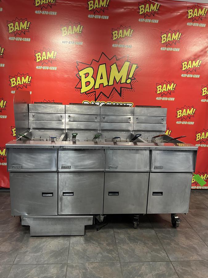 Used Pitco SSH55 Commercial Gas Fryer Battery