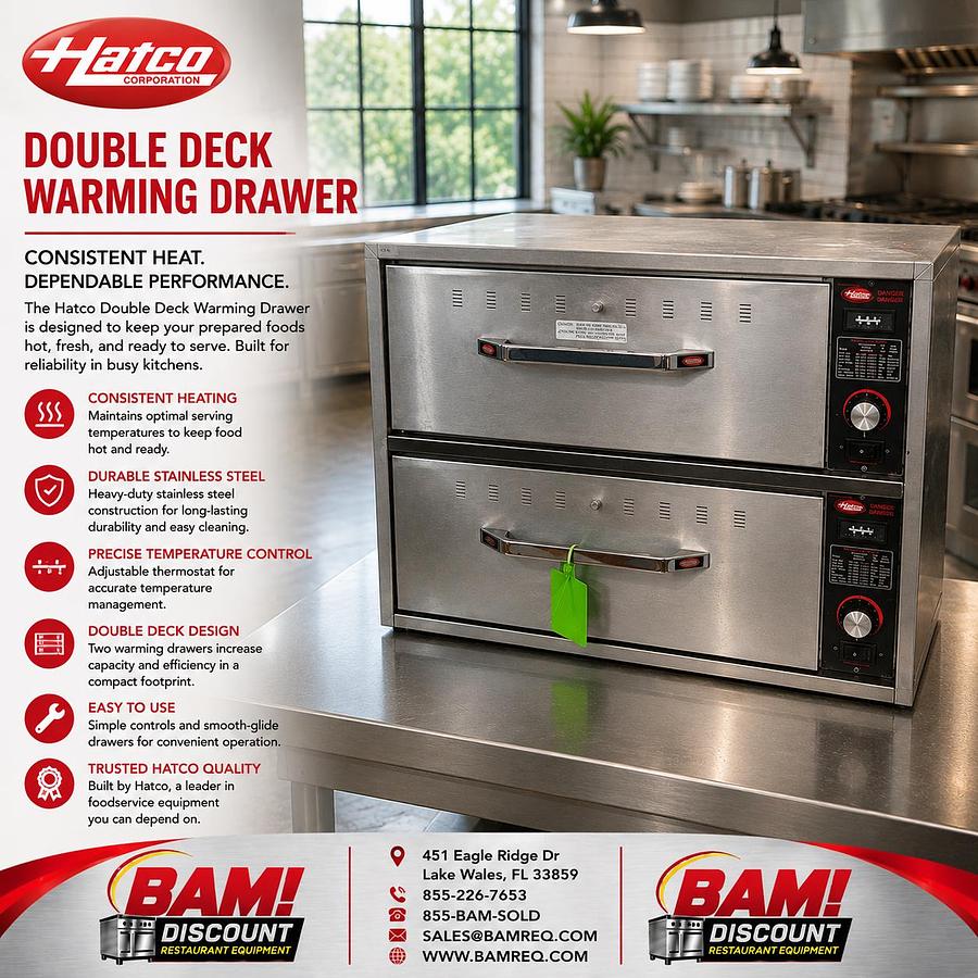 Refurbished Hatco 2-Drawer Commercial Warming Drawer Stainless Steel Food Warmer Holding
