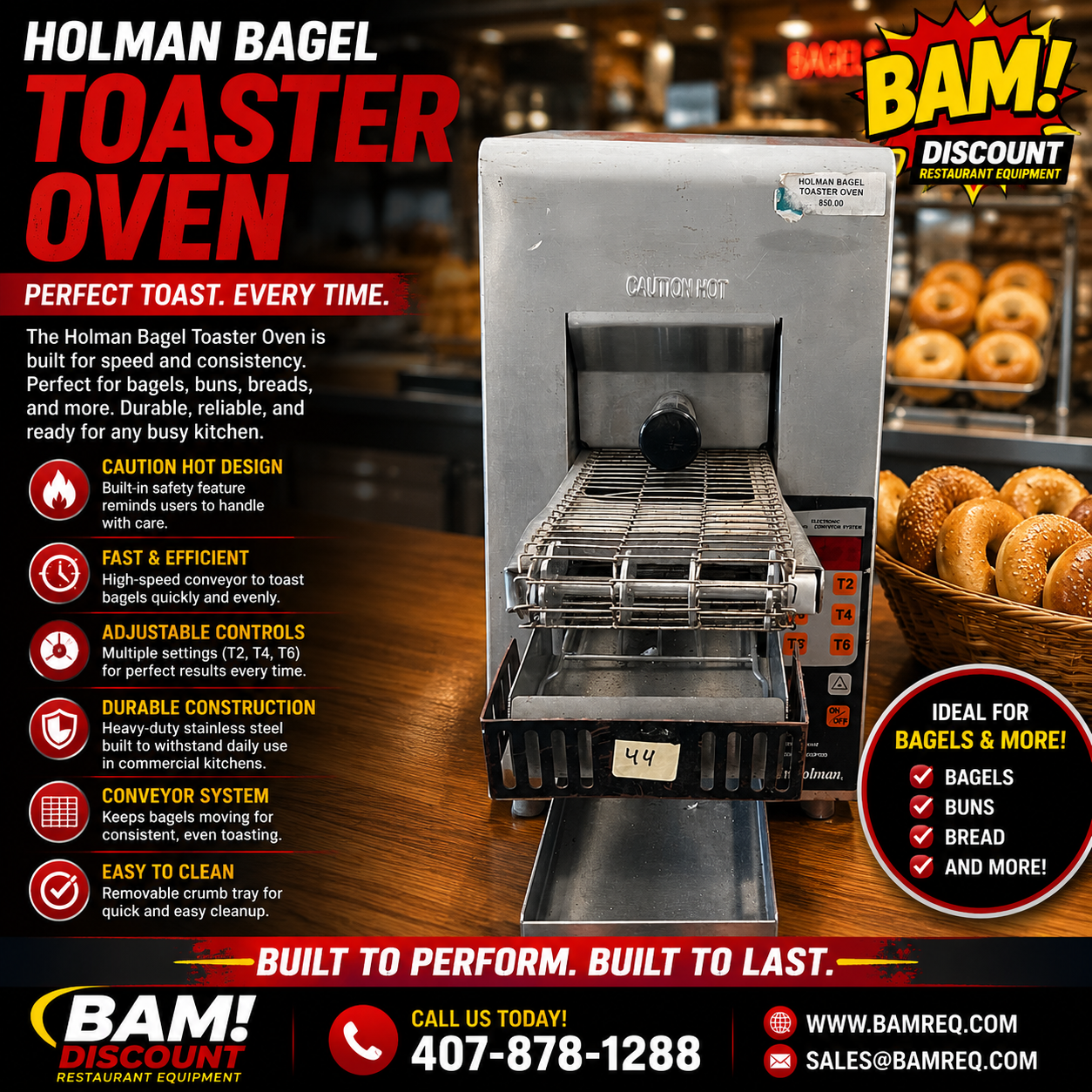 Used Holman Commercial Conveyor Bagel Toaster Oven – High-Speed Countertop Toaster – Tested & Working