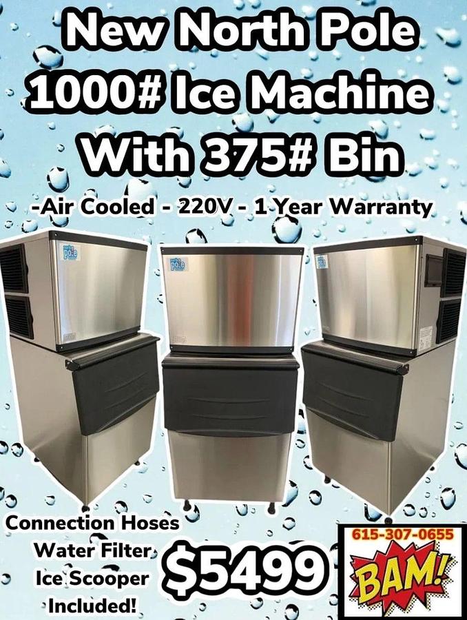 Elite 1000# Ice Maker With 375# Bin