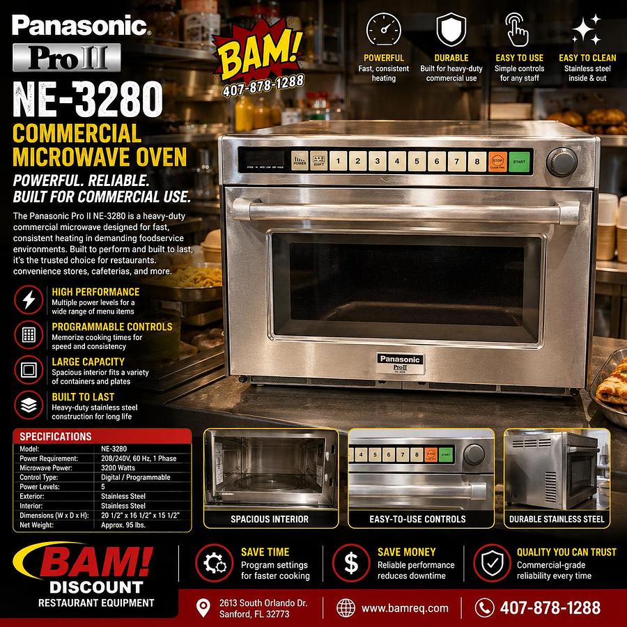 Used Panasonic NE-3280 Pro II Commercial Microwave Oven
