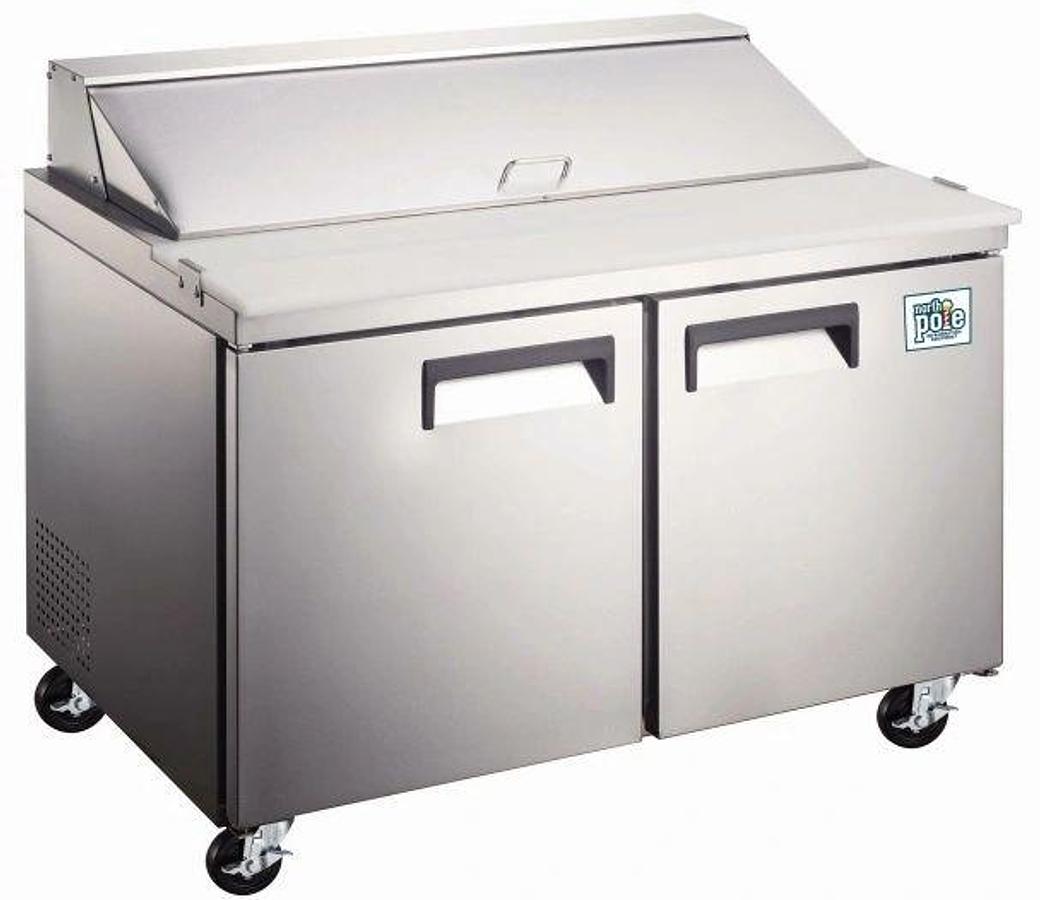 Elite Stainless Steel 2 Door 60" Sandwich Prep Table on Castors