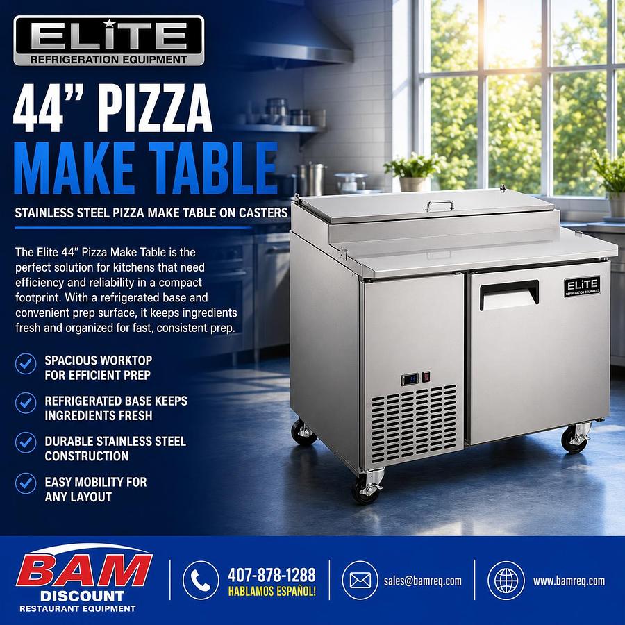 Elite Stainless Steel 44" Pizza Make Table