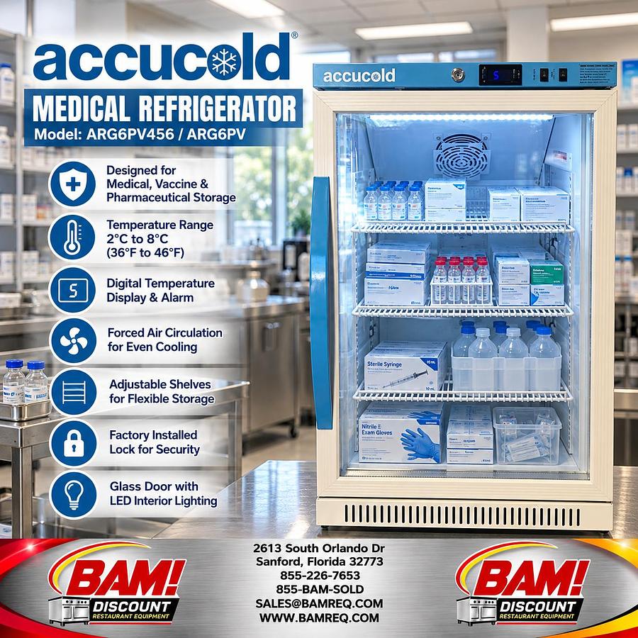Refurbished Accucold Medical Refrigerator – Glass Door – Digital Temperature Control