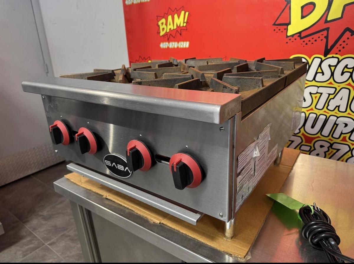 Used SABA 4 Burner Commercial Countertop Gas Hot Plate