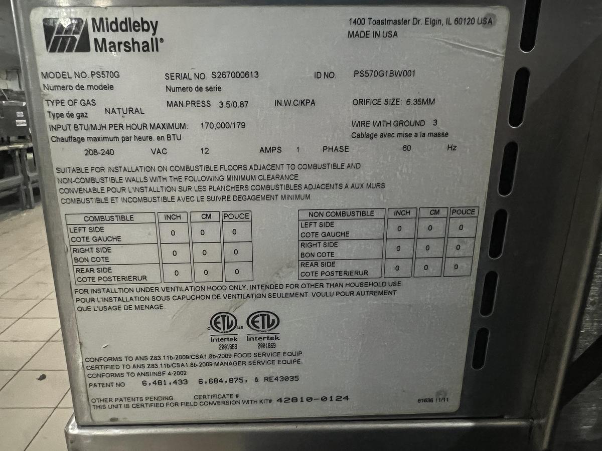 Used Middleby Marshall PS570G Double Stack Natural Gas Conveyor Pizza Oven Tested