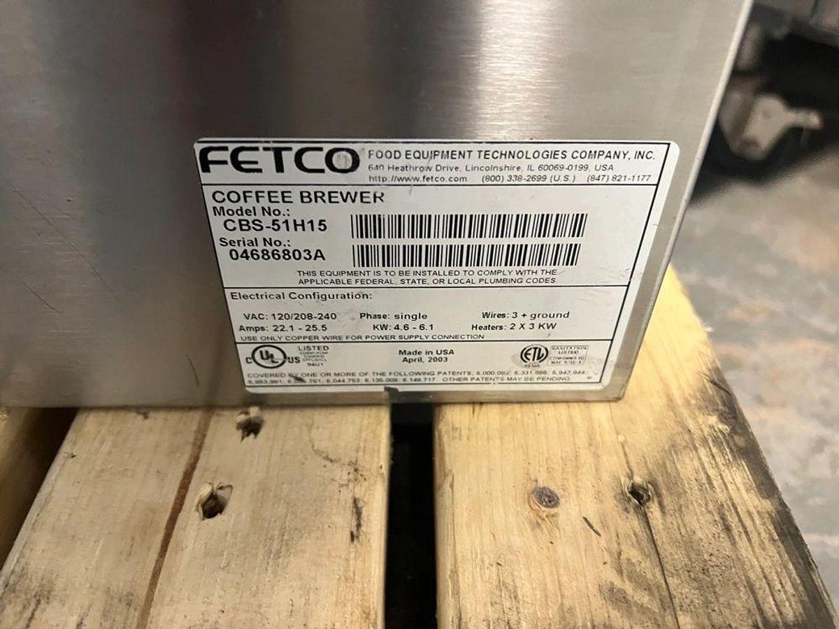 Used Fetco CBS-51H-15 C51046 Stainless Steel Single Automatic Coffee Brewer - 120/208-240VFetco CBS-51H-15 C51046 Stainless Steel Single Automatic Coffee Brewer - 120/208-240V