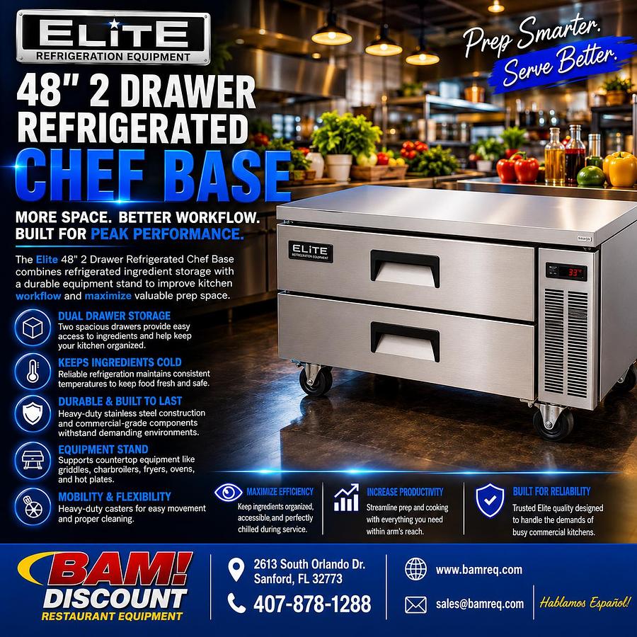 Elite Stainless Steel 48" Chef's Base