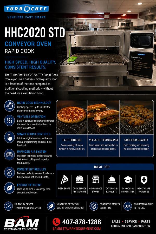 Used TurboChef HHC2020 STD Conveyor Oven, Rapid Cook
